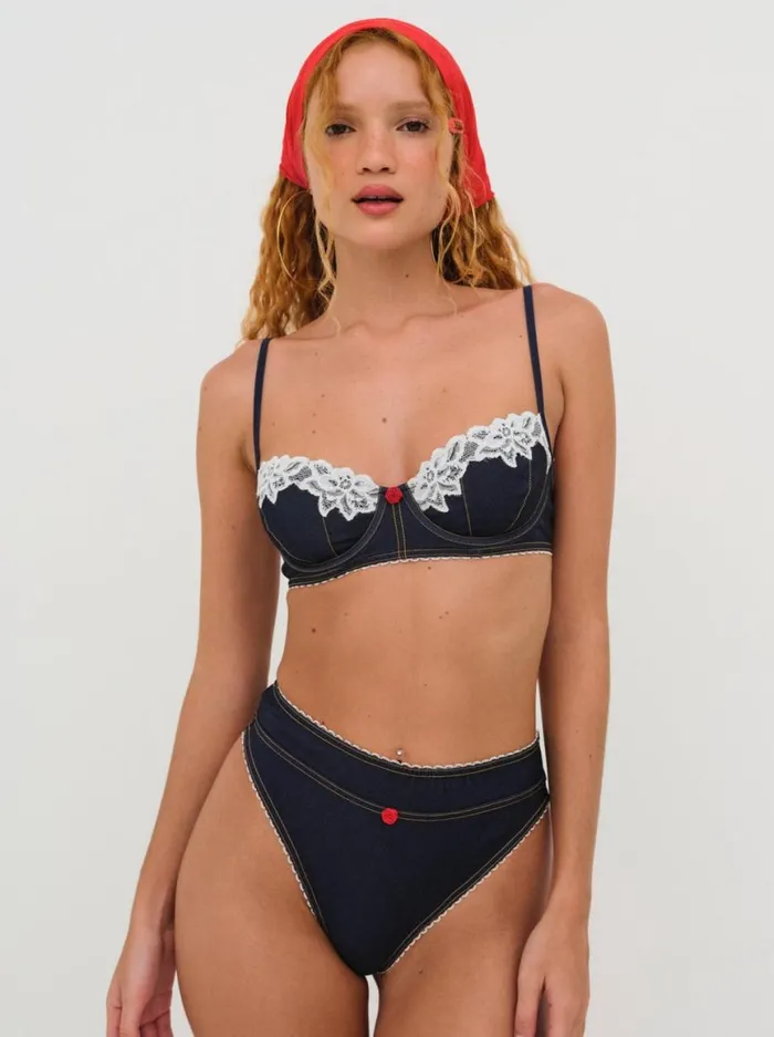 Women Lingerie For Love and Lemons Iris Underwire Bra Blue