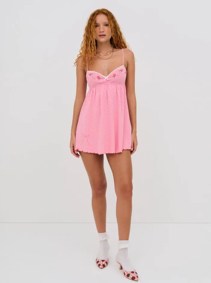 Women Lingerie For Love and Lemons Isabel Knit Slip Dress Pink Women Lingerie For Love and Lemons Isabel Knit Slip Dress Pink