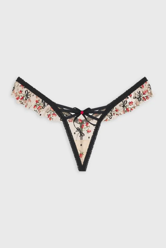 Women Lingerie For Love and Lemons Kendra Thong Panty Black Women Lingerie For Love and Lemons Kendra Thong Panty Black