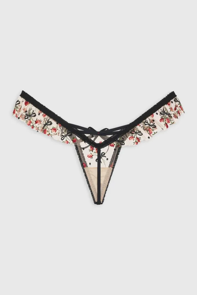 Women Lingerie For Love and Lemons Kendra Thong Panty Black Women Lingerie For Love and Lemons Kendra Thong Panty Black