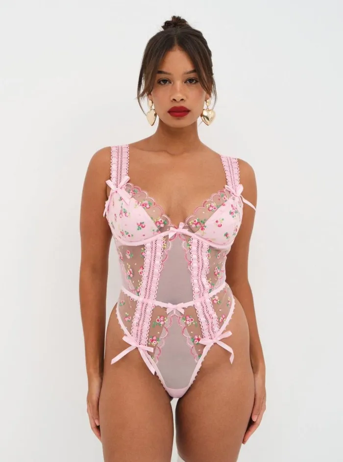 Women Lingerie For Love and Lemons Maisie Teddy Pink