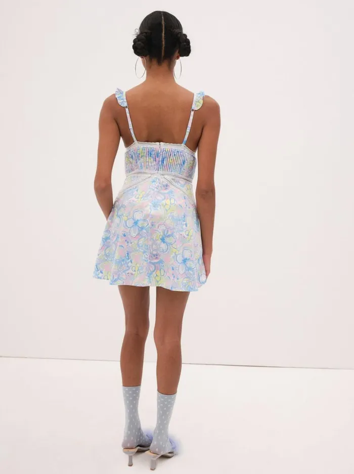 Women Lingerie For Love and Lemons Midsummer Floral Slip Dress Blue Women Lingerie For Love and Lemons Midsummer Floral Slip Dress Blue