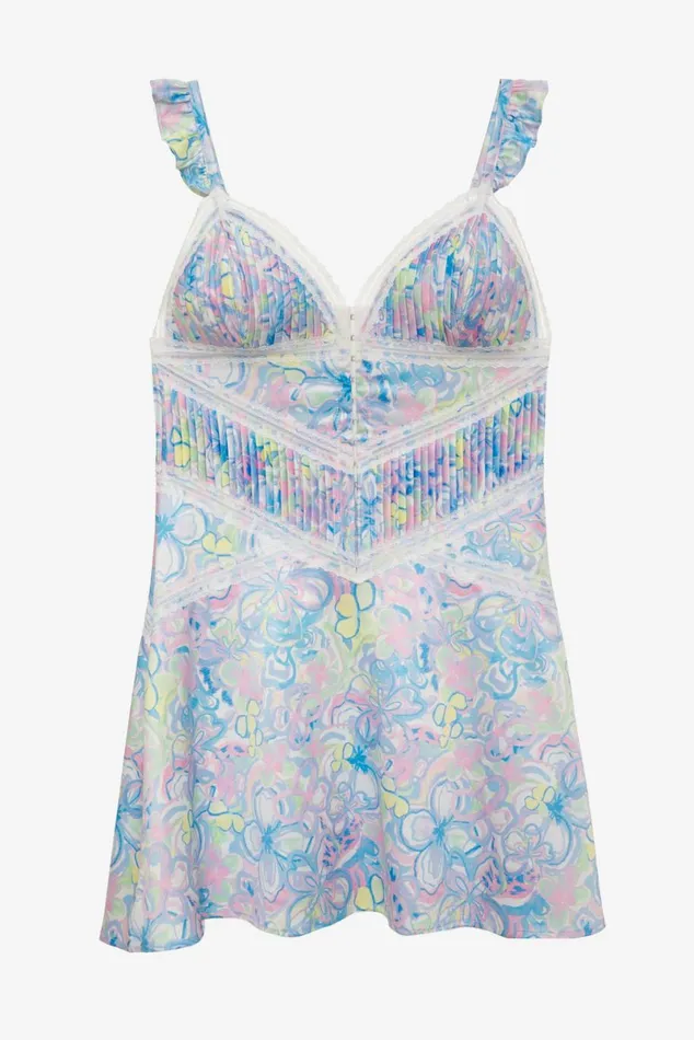 Women Lingerie For Love and Lemons Midsummer Floral Slip Dress Blue Women Lingerie For Love and Lemons Midsummer Floral Slip Dress Blue