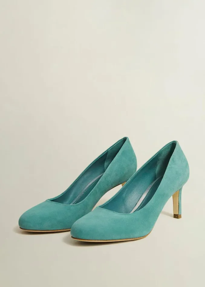 Women Lizzie Suede Court Shoes Deep Aqua Green Hobbs Court Shoes