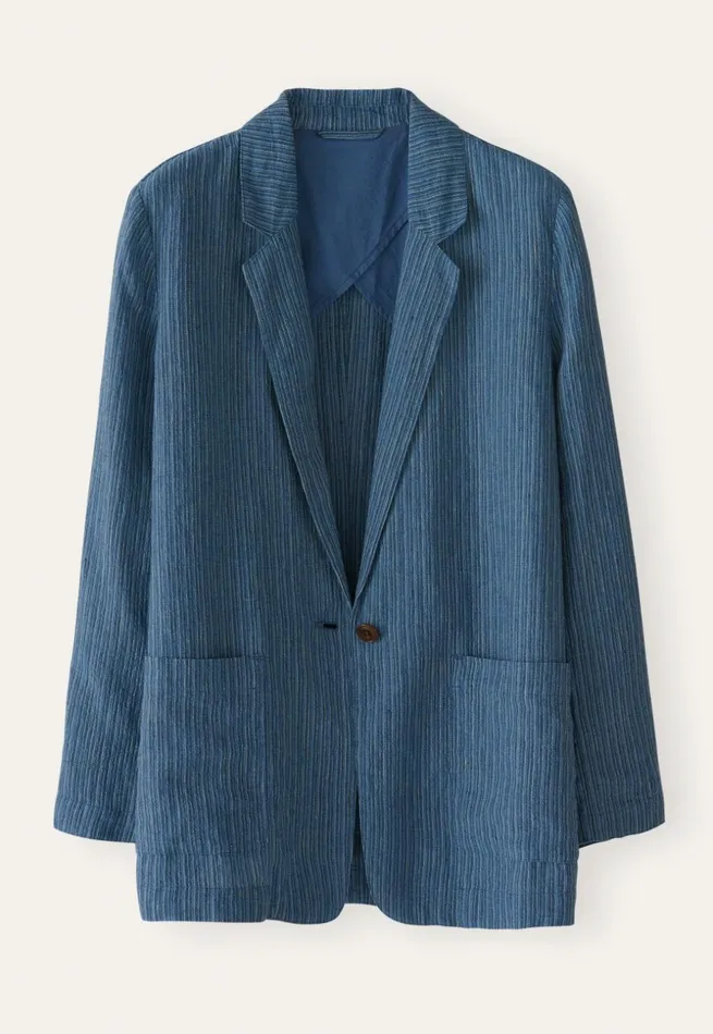 Women Long Jacket Petrol Blue Poetry Fashion Jackets and Coats