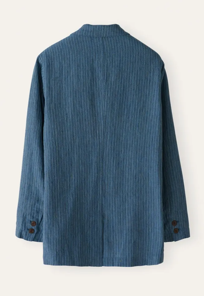 Women Long Jacket Petrol Blue Poetry Fashion Jackets and Coats