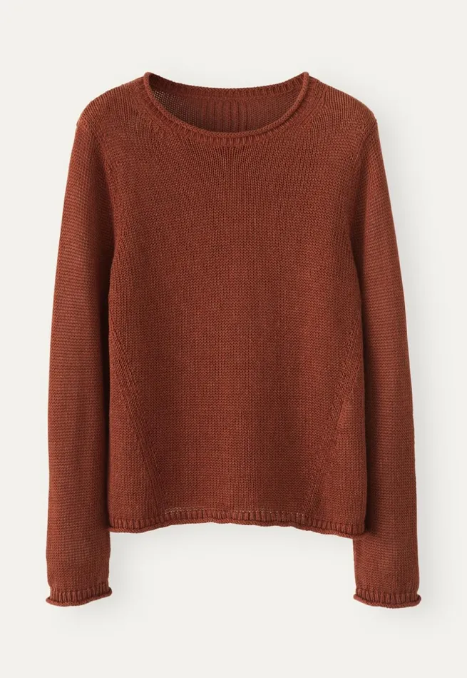 Women Longsleeve Sweater Brown Chilli Poetry Fashion Sweaters