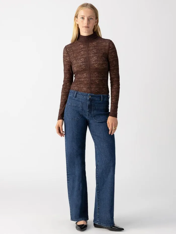 Women Long Sleeve Textured Mock Neck Top Brown Sugar Sanctuary Clothing Tees and Tops Women Long Sleeve Textured Mock Neck Top Brown Sugar Sanctuary Clothing Tees and Tops