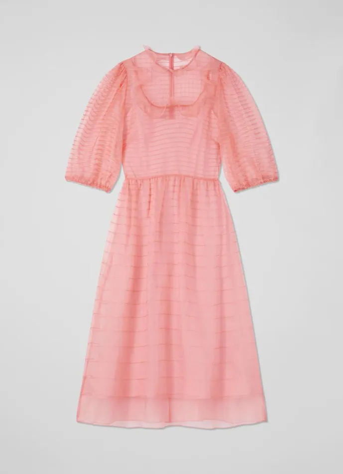 Women Maddie Pink Silk Organza Dress Old Rose LKBennett Dresses Women Maddie Pink Silk Organza Dress Old Rose LKBennett Dresses
