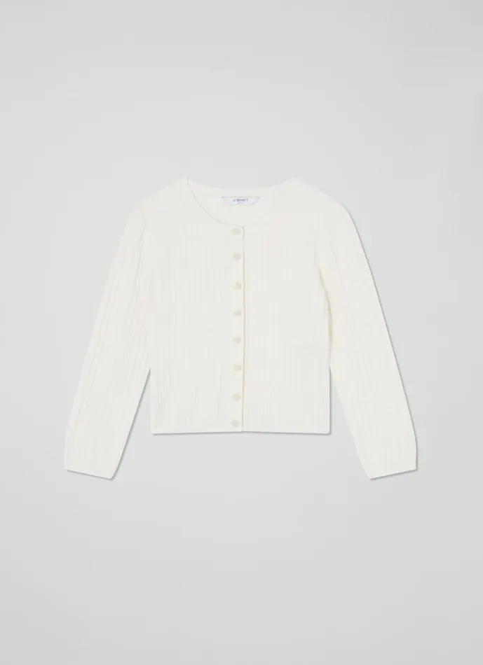 Women Maria Ivory Beaded Cropped Cardigan Ivory LKBennett Knitwear Women Maria Ivory Beaded Cropped Cardigan Ivory LKBennett Knitwear