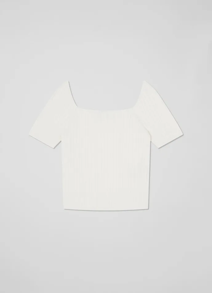 Women Maria Ivory Beaded Knitted Top Ivory LKBennett Tops Women Maria Ivory Beaded Knitted Top Ivory LKBennett Tops