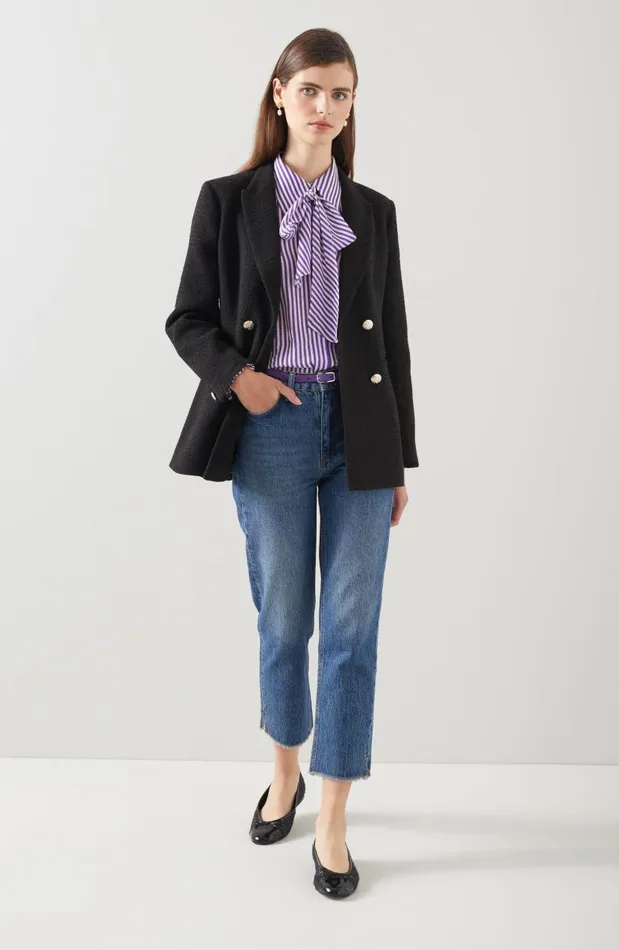 Women Mariner Black Tweed Double Breasted Tailored Jacket Black LKBennett Coats and Jackets Women Mariner Black Tweed Double Breasted Tailored Jacket Black LKBennett Coats and Jackets