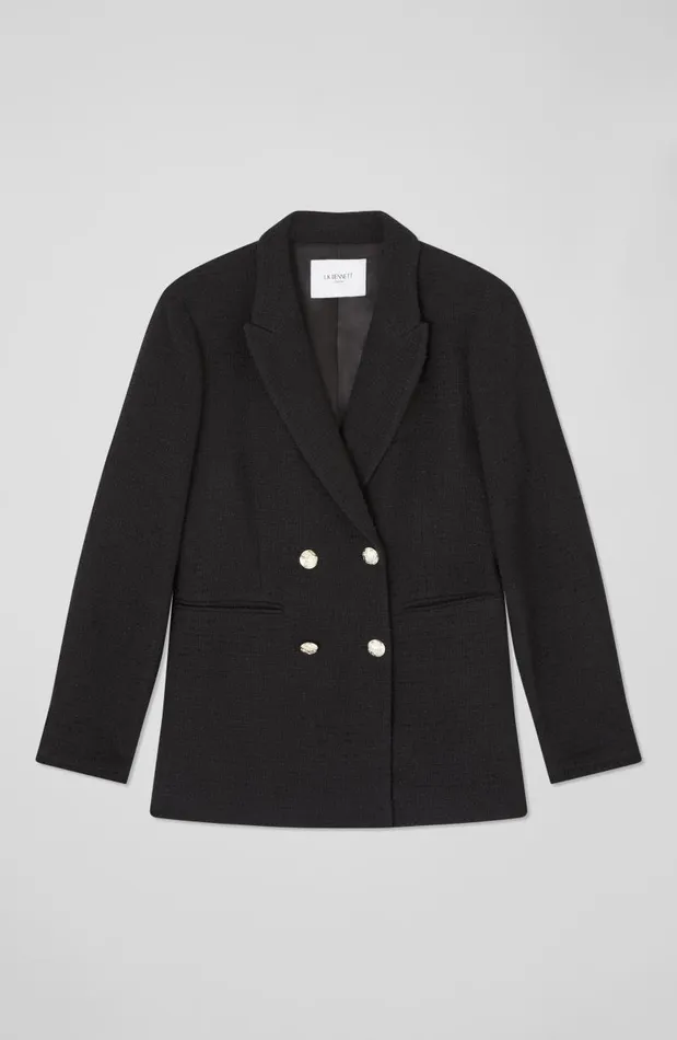 Women Mariner Black Tweed Double Breasted Tailored Jacket Black LKBennett Coats and Jackets Women Mariner Black Tweed Double Breasted Tailored Jacket Black LKBennett Coats and Jackets