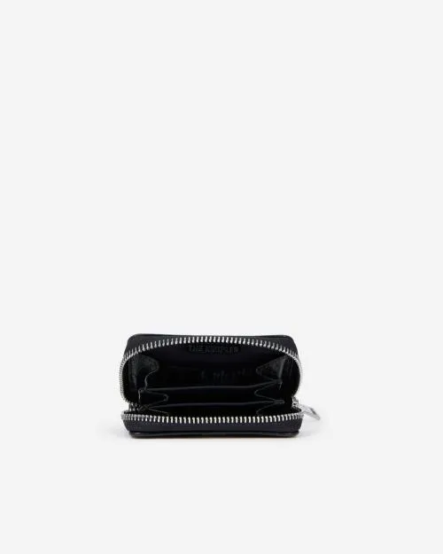 WomenMen Small Leather Goods The Kooples Black Leather Blazon Coin Purse Black
