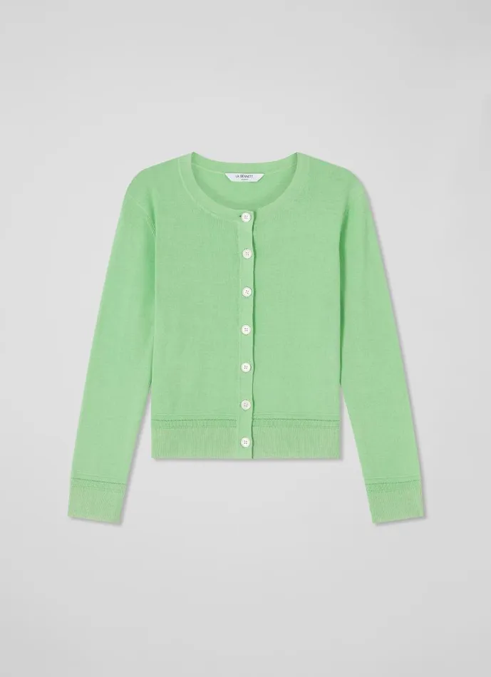 Women Michelle Green Organic Cotton Cardigan Green LKBennett Knitwear Women Michelle Green Organic Cotton Cardigan Green LKBennett Knitwear