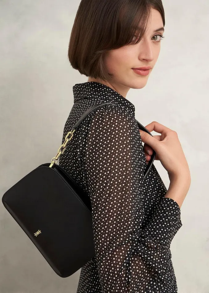 Women Milan Satin Clutch Bag Black Hobbs Bags