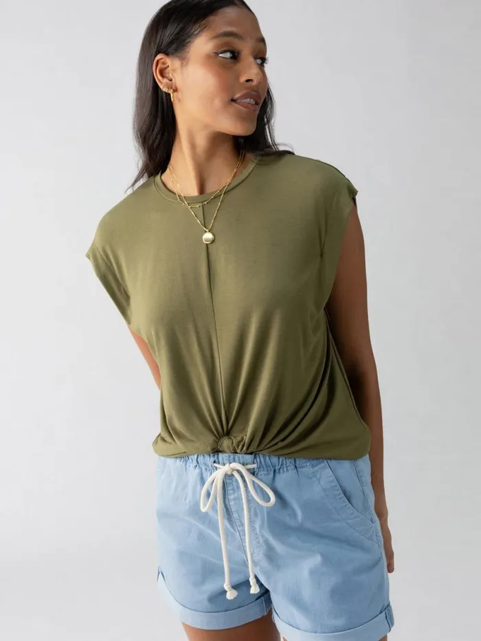 Women New Era Tee Burnt Olive Sanctuary Clothing Tees and Tops