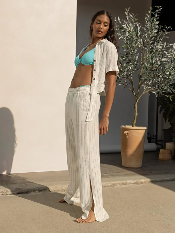 Women Ocean Front PullOn Standard Rise Pant Biarritz Stripe Sanctuary Clothing Pants
