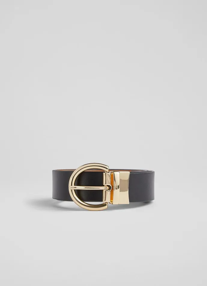 Women Odette Black And Tan Leather Reversible Belt LKBennett Belts