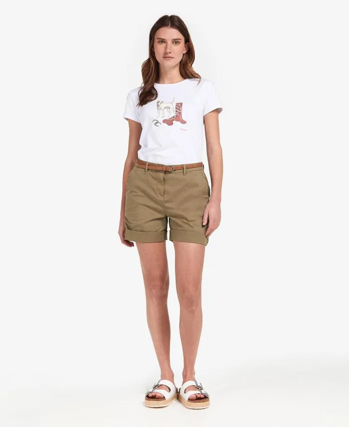 Women Pants and Shorts Barbour Chino Shorts Classic White Women Pants and Shorts Barbour Chino Shorts Classic White