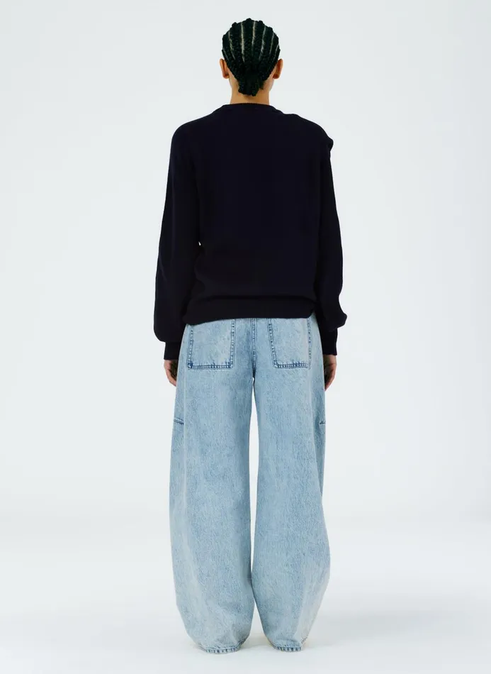 Women Pants and Shorts Tibi Acid Iceberg Denim Sid Jean 8211 Regular Acid Iceberg Blue