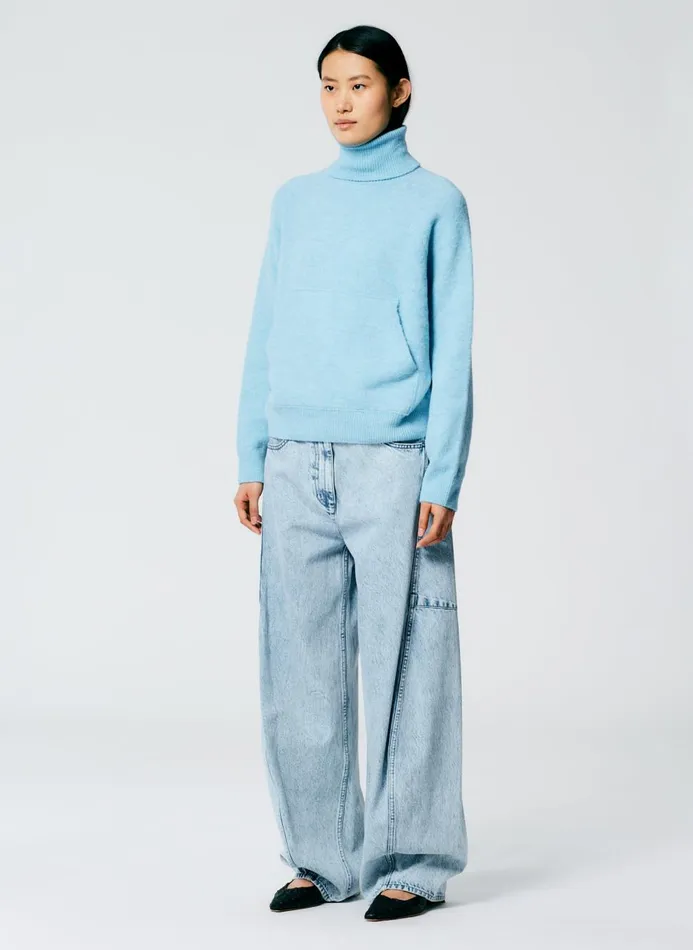 Women Pants and Shorts Tibi Acid Iceberg Denim Sid Jean 8211 Regular Acid Iceberg Blue