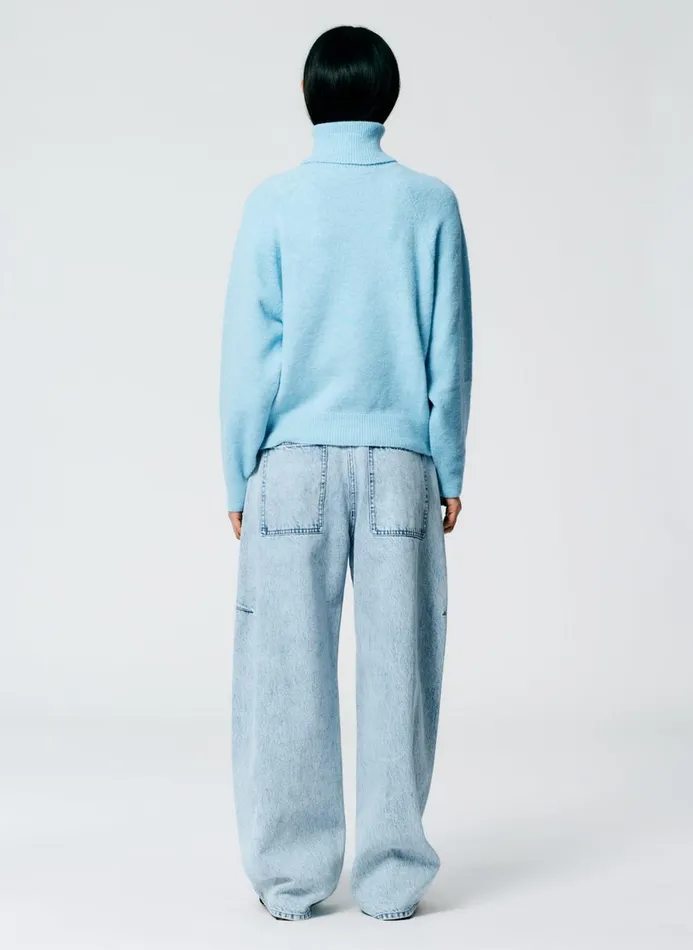 Women Pants and Shorts Tibi Acid Iceberg Denim Sid Jean 8211 Regular Acid Iceberg Blue