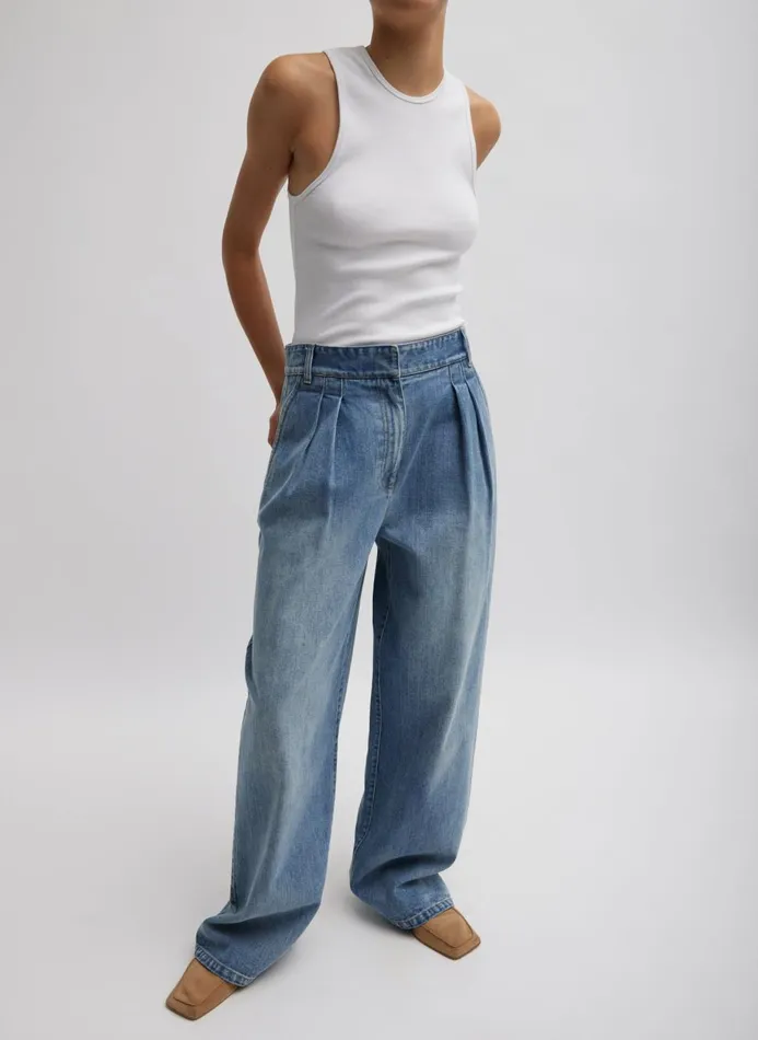 Women Pants and Shorts Tibi Classic Wash Stella Jean Classic Blue