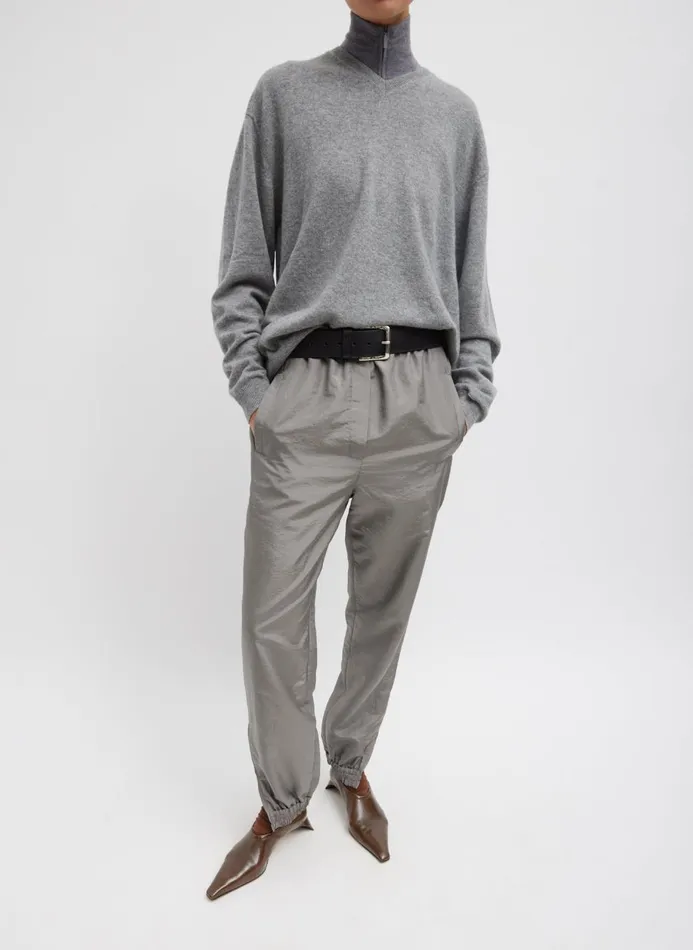 Women Pants and Shorts Tibi Crispy Nylon Kat Jogger Grey