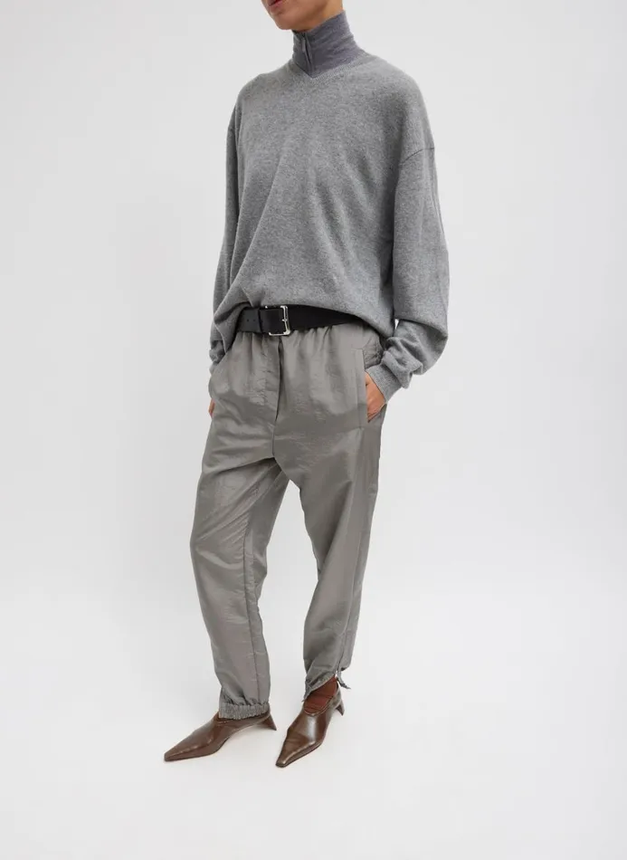 Women Pants and Shorts Tibi Crispy Nylon Kat Jogger Grey
