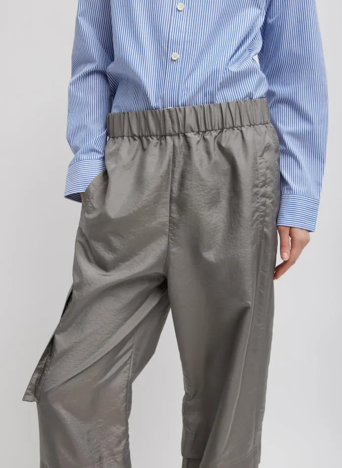 Women Pants and Shorts Tibi Crispy Nylon Wilt Pull On Jogger Grey