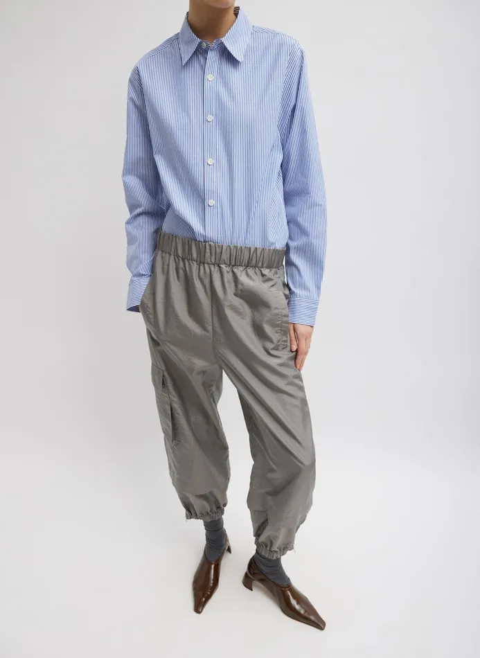 Women Pants and Shorts Tibi Crispy Nylon Wilt Pull On Jogger Grey