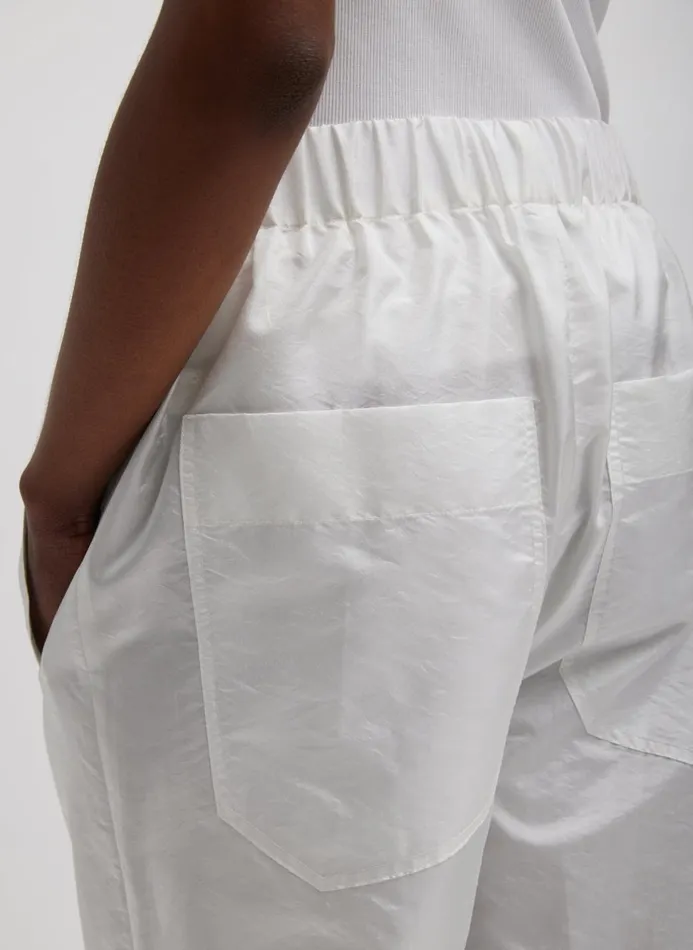 Women Pants and Shorts Tibi Crispy Nylon Wilt Pull On Jogger White