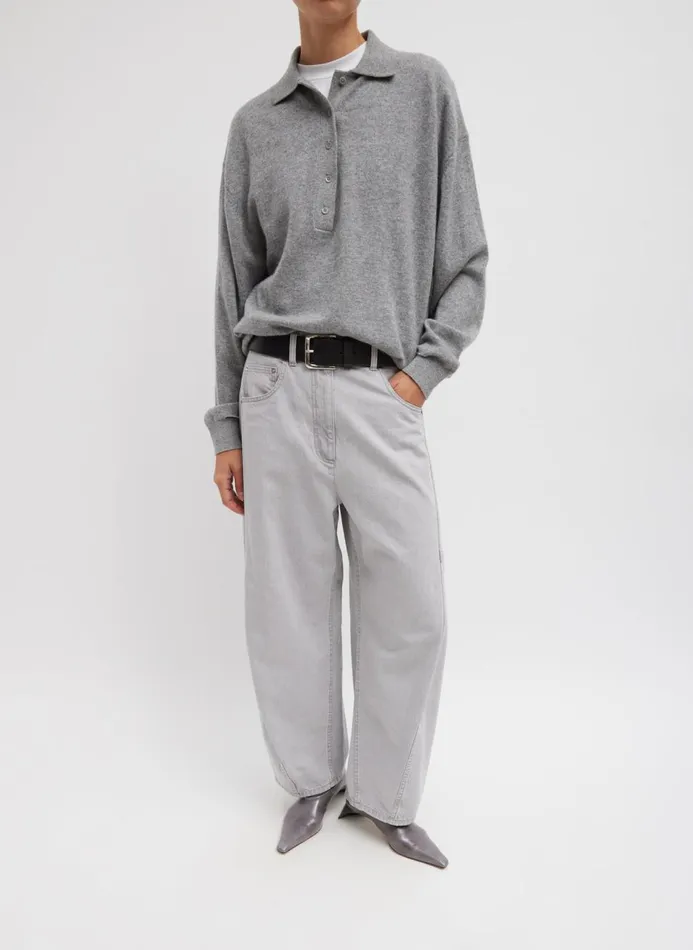 Women Pants and Shorts Tibi Grey Denim Sid Jean Grey