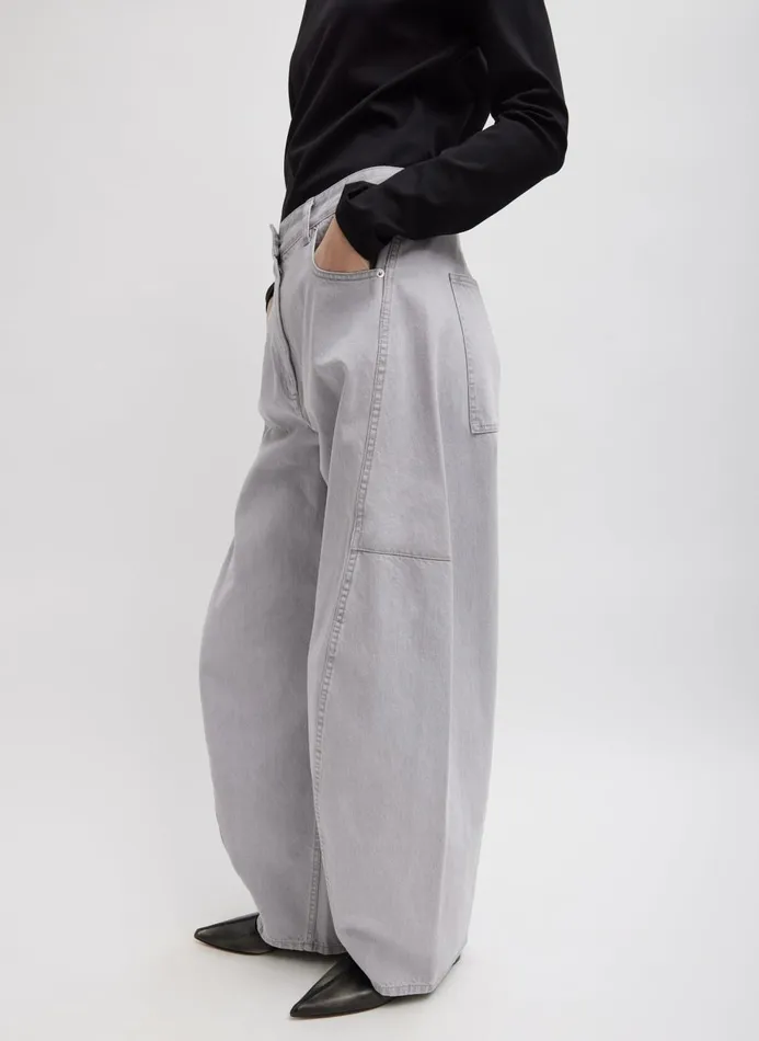 Women Pants and Shorts Tibi Grey Denim Sid Jean Grey