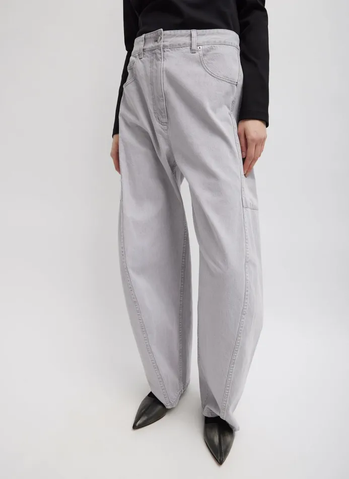 Women Pants and Shorts Tibi Grey Denim Sid Jean Grey
