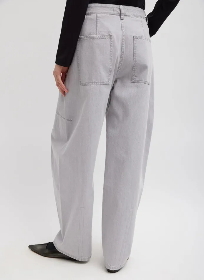 Women Pants and Shorts Tibi Grey Denim Sid Jean Grey