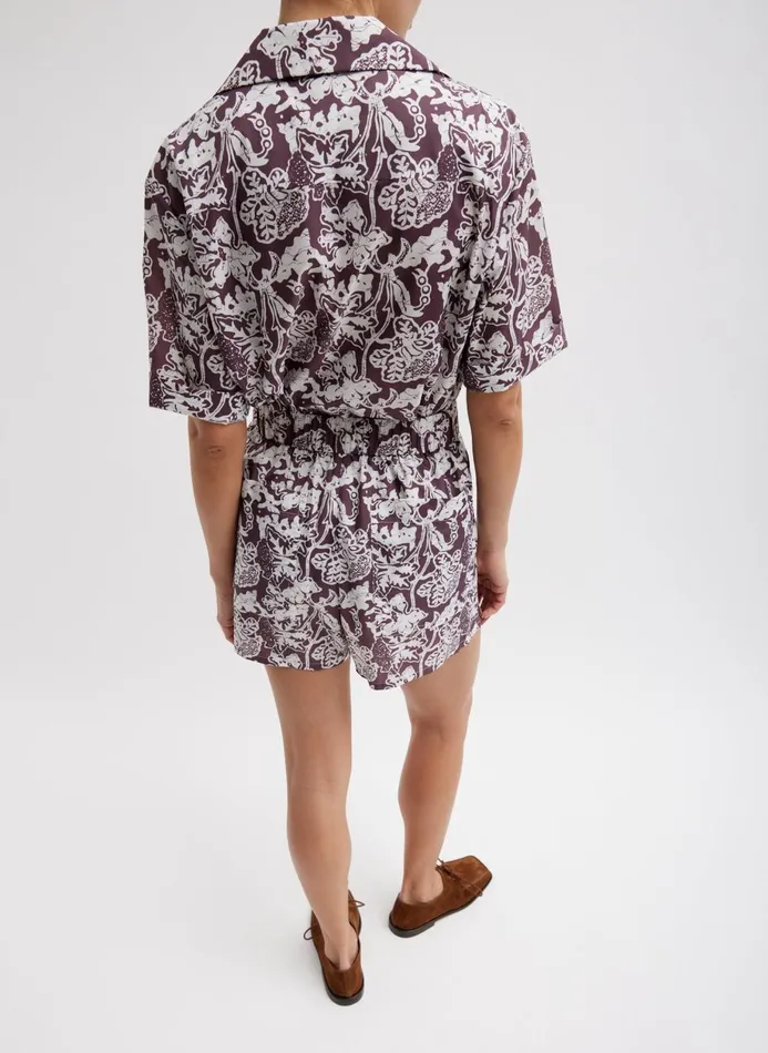 Women Pants and Shorts Tibi Recycled Nylon Batik Pull On Shorts Cinnamon Multi
