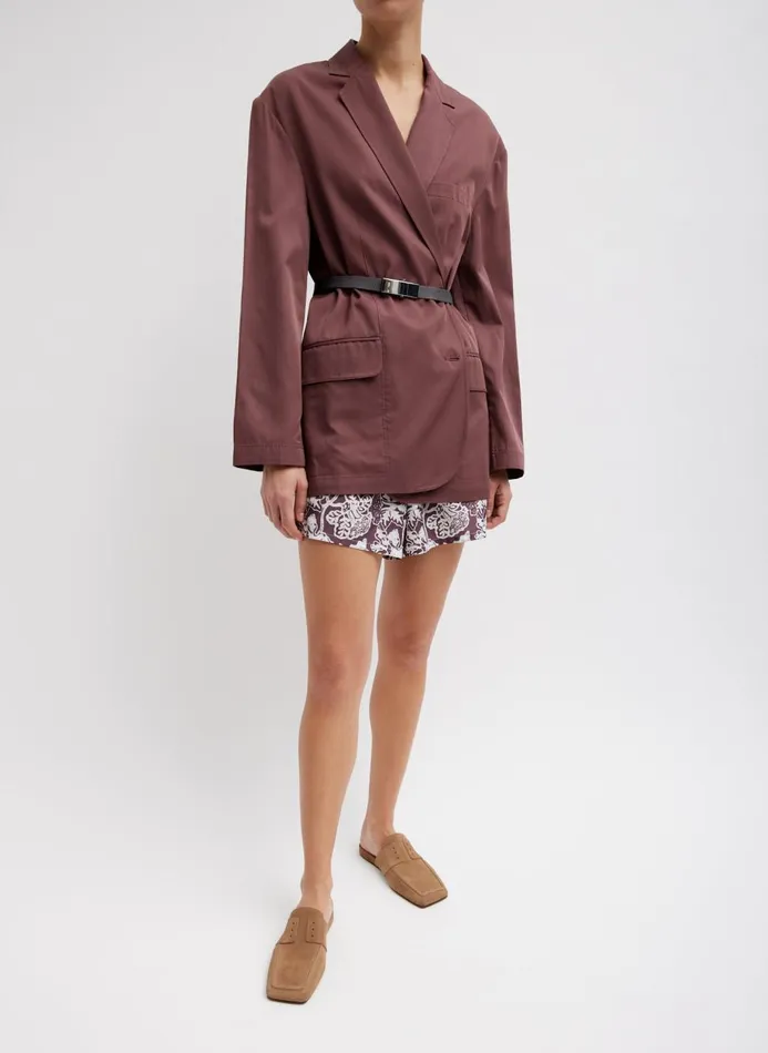 Women Pants and Shorts Tibi Recycled Nylon Batik Pull On Shorts Cinnamon Multi