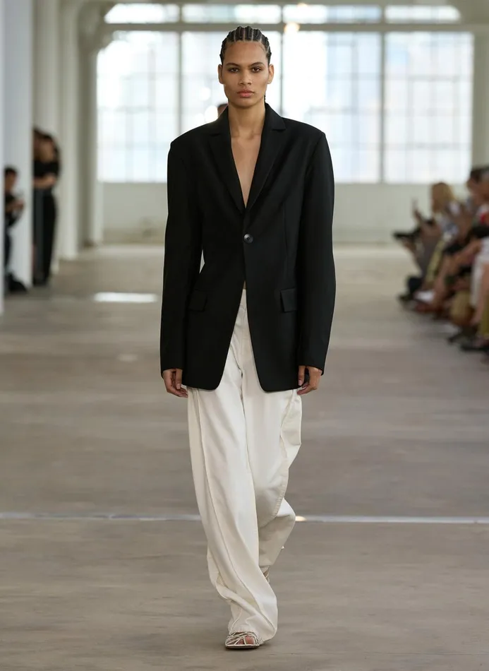 Women Pants and Shorts Tibi Spring Denim Tuck Jean White