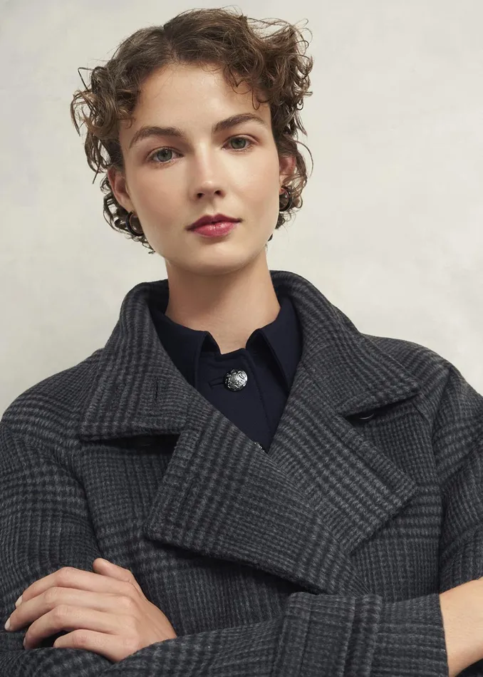 Women Peckworth Coat With Wool Grey Multi Hobbs Coats and Jackets