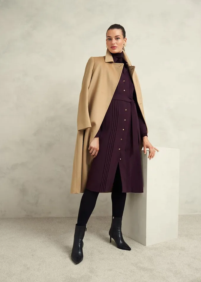 Women Petite Livia Wool Coat Hobbs Camel Hobbs Coats and Jackets