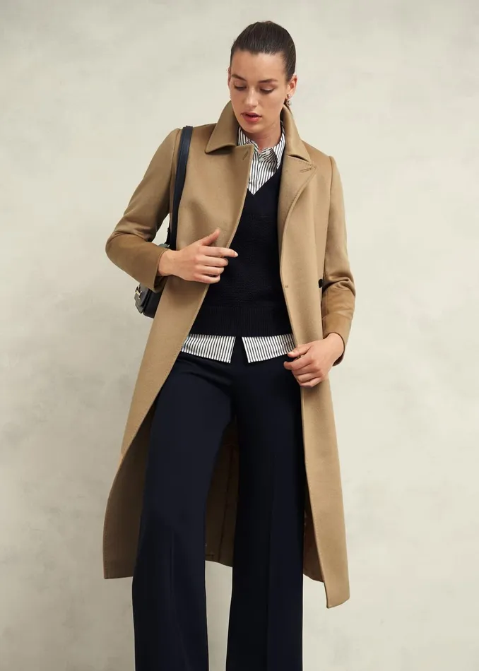 Women Petite Livia Wool Coat Hobbs Camel Hobbs Coats and Jackets