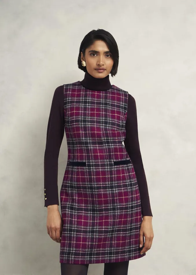 Women Petite Margot Wool Dress Pink Multi Hobbs Dresses and Jumpsuits