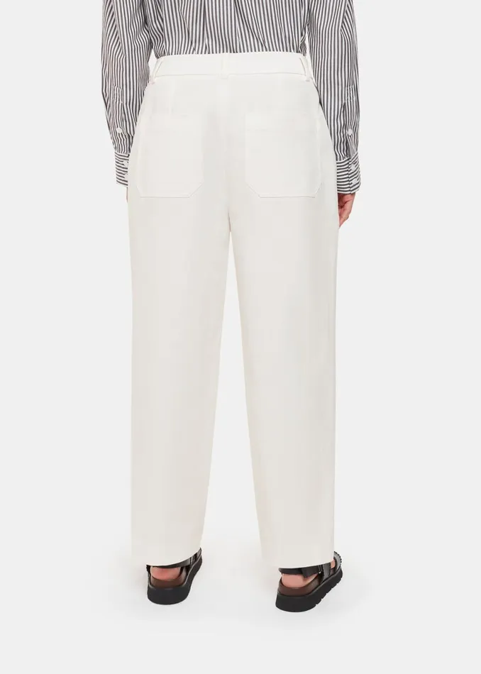 Women Petite Trousers and Jeans Whistles White Petite Bethany Barrel Leg Trouser