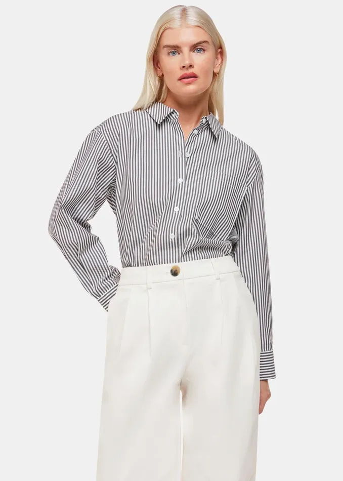 Women Petite Trousers and Jeans Whistles White Petite Bethany Barrel Leg Trouser