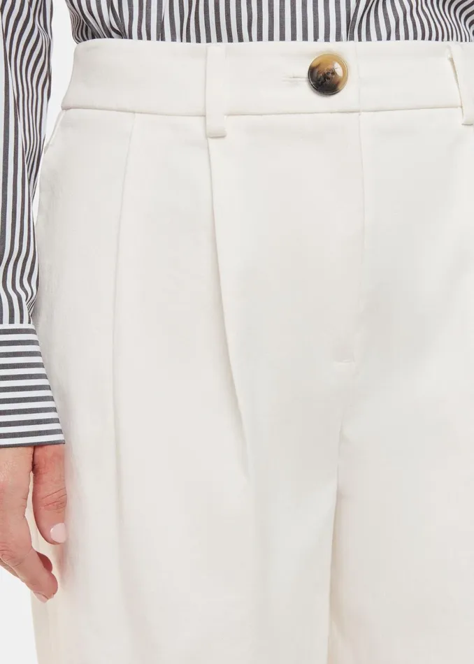 Women Petite Trousers and Jeans Whistles White Petite Bethany Barrel Leg Trouser