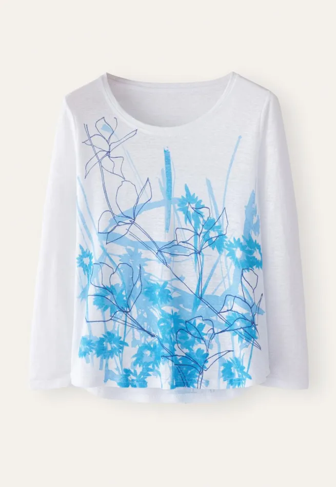 Women Printed Jersey Top Ocean White Poetry Fashion TShirt and Tops