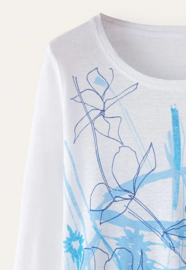Women Printed Jersey Top Ocean White Poetry Fashion TShirt and Tops