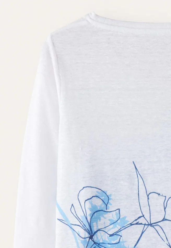 Women Printed Jersey Top Ocean White Poetry Fashion TShirt and Tops